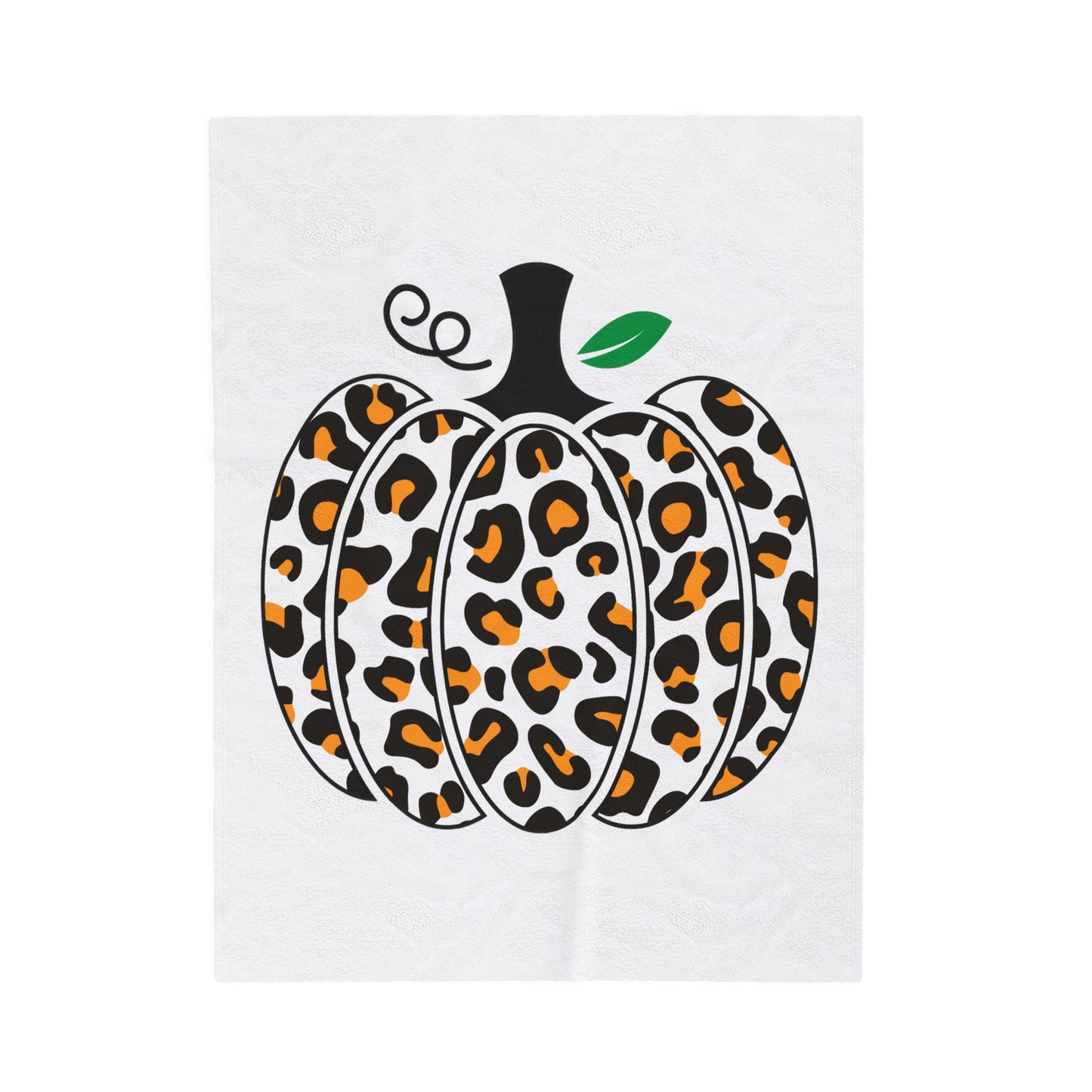 Fall Leopard Print Pumpkin Velveteen Plush Blanket