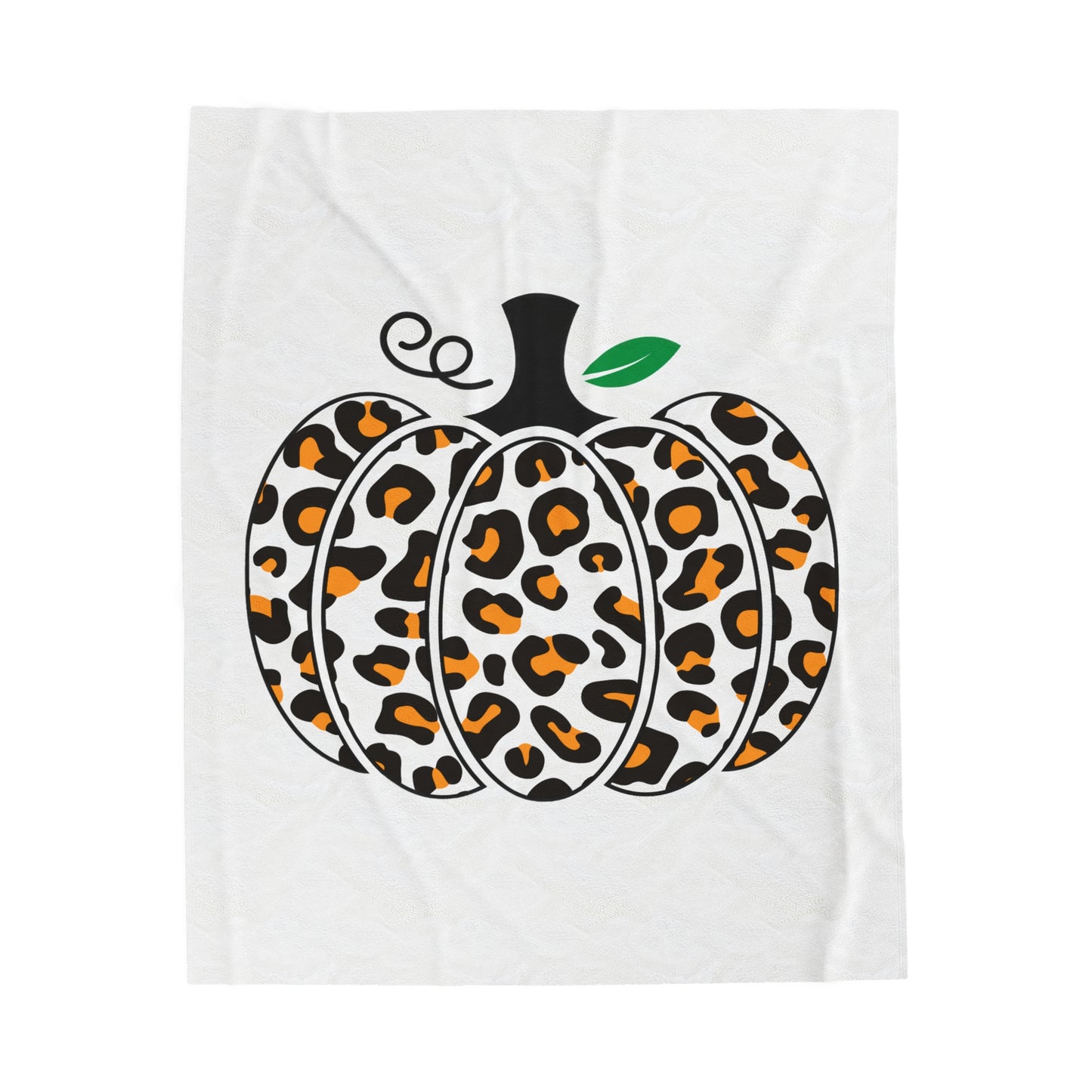 Fall Leopard Print Pumpkin Velveteen Plush Blanket