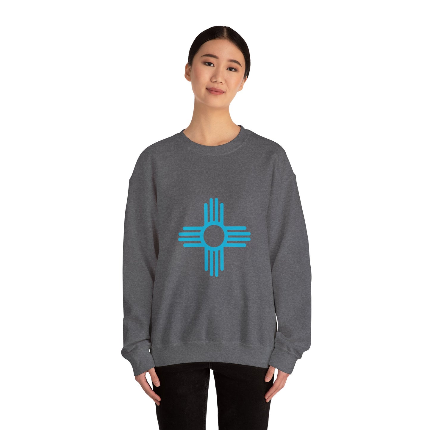 Turquoise Zia Symbol Sweatshirt Gift for Women or Men