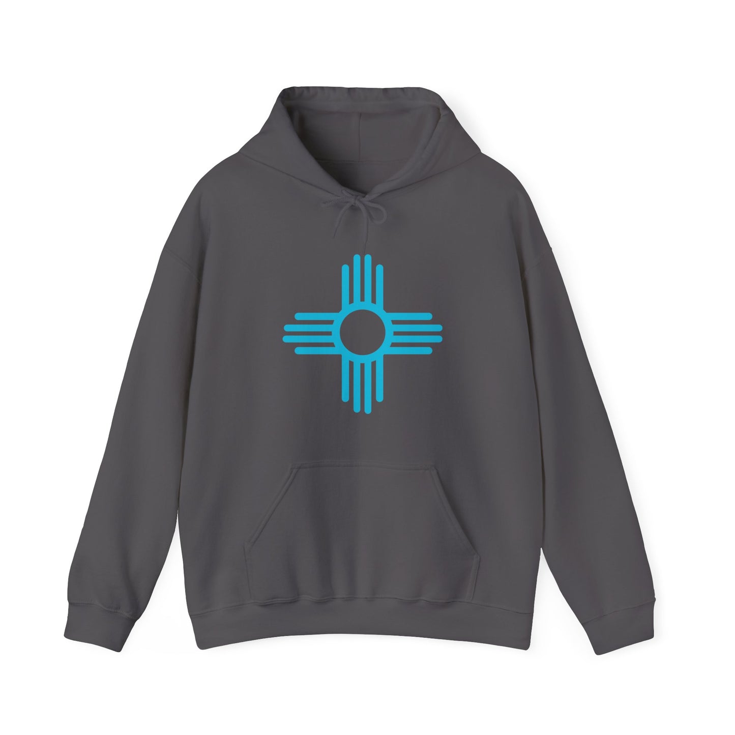 Turquoise Zia Symbol Pull-Over Hoodie Unisex