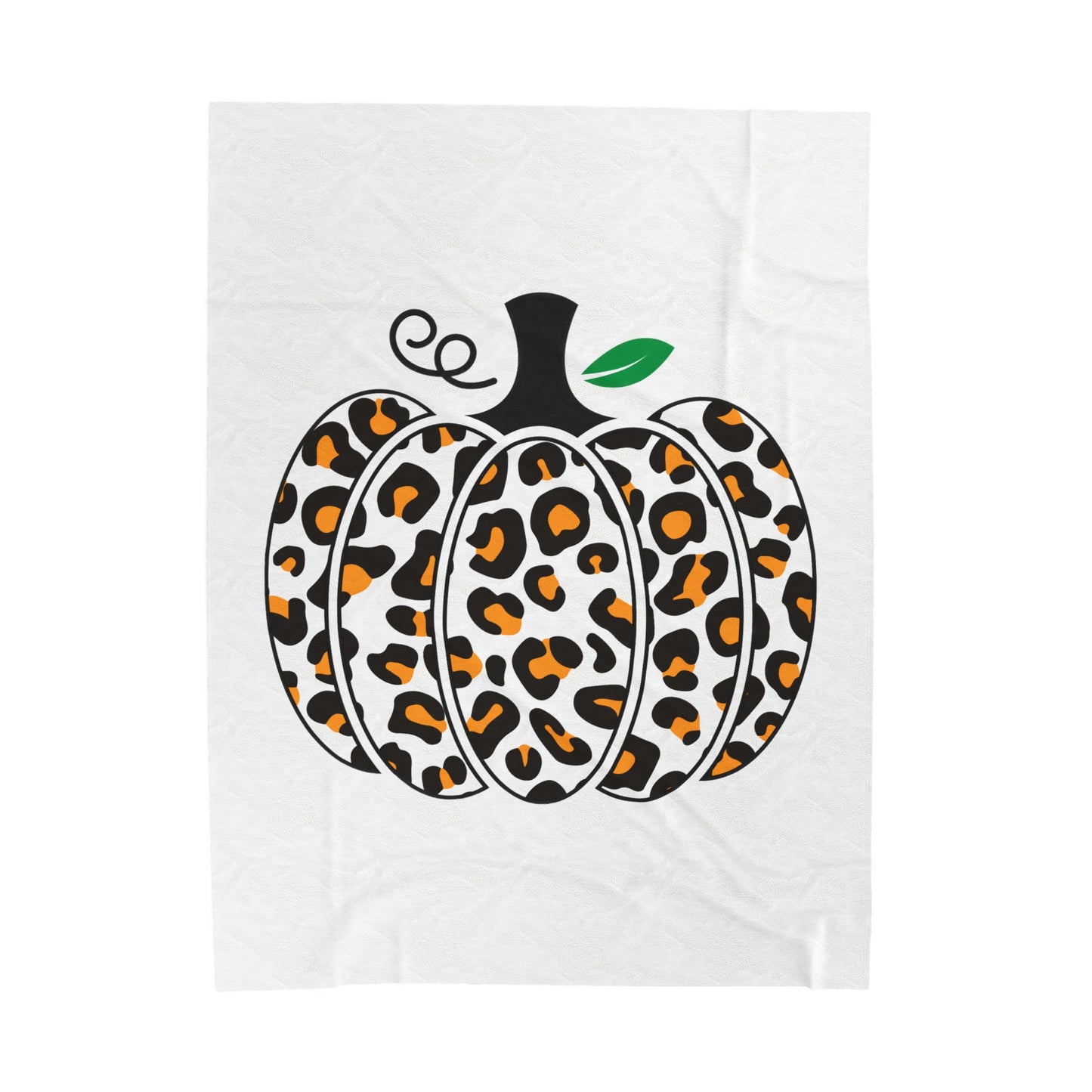 Fall Leopard Print Pumpkin Velveteen Plush Blanket