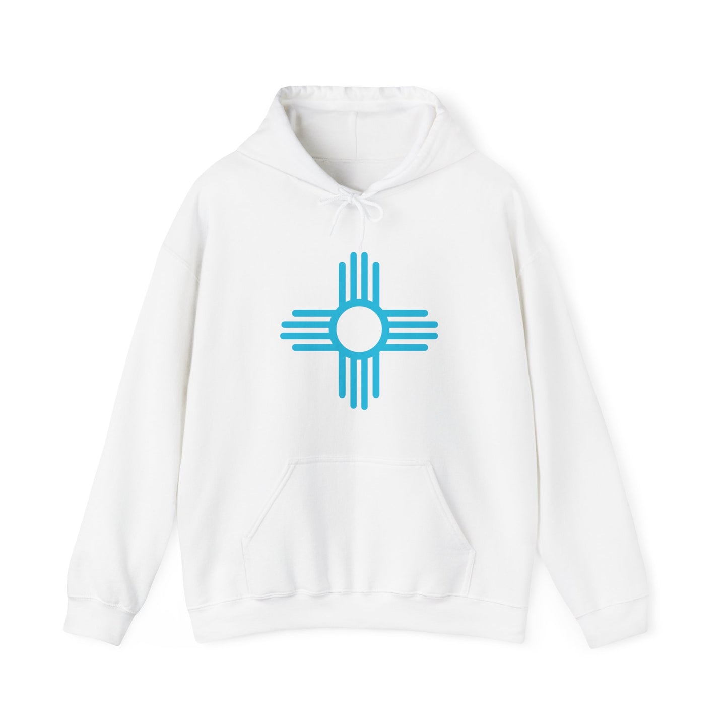 Turquoise Zia Symbol Pull-Over Hoodie Unisex