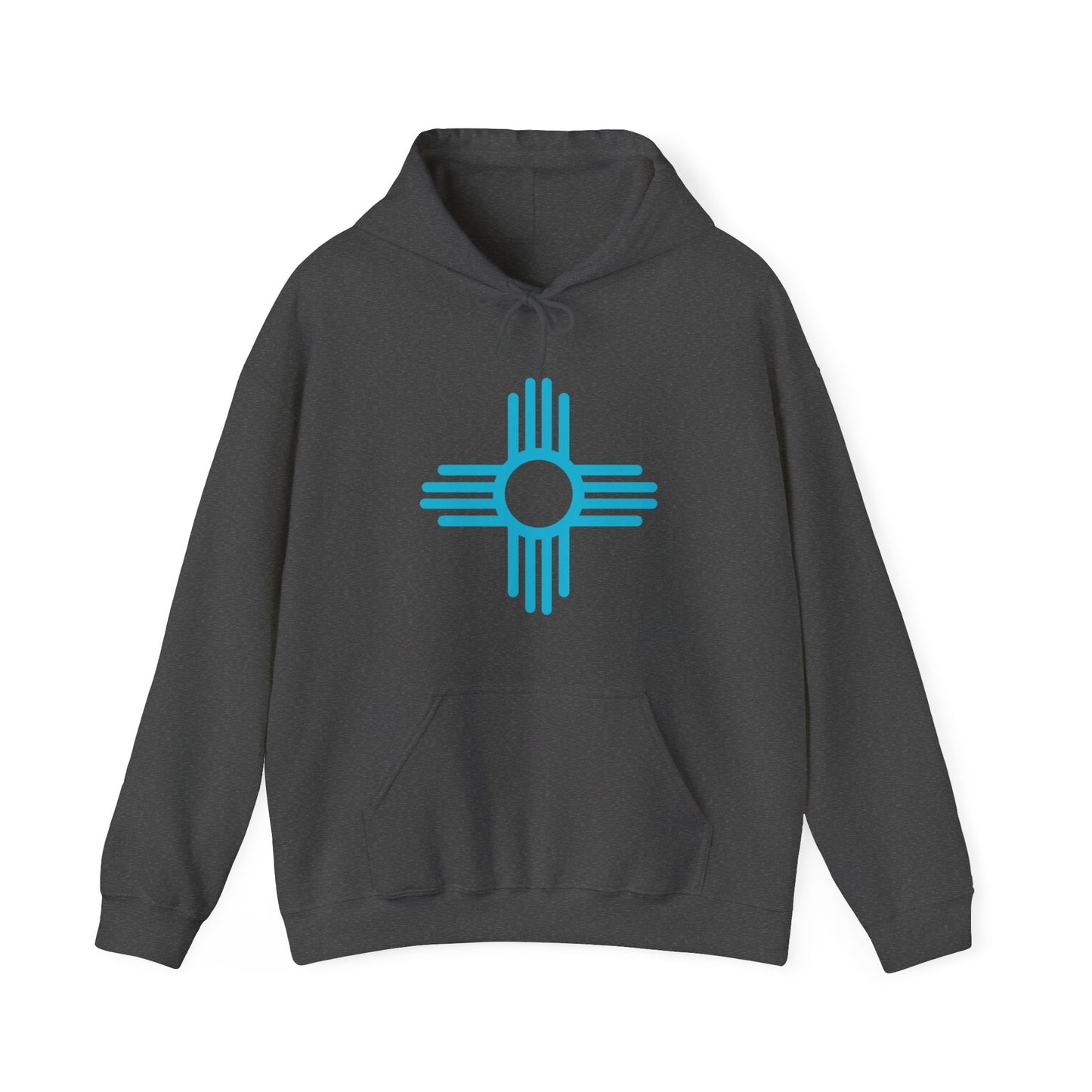 Turquoise Zia Symbol Pull-Over Hoodie Unisex