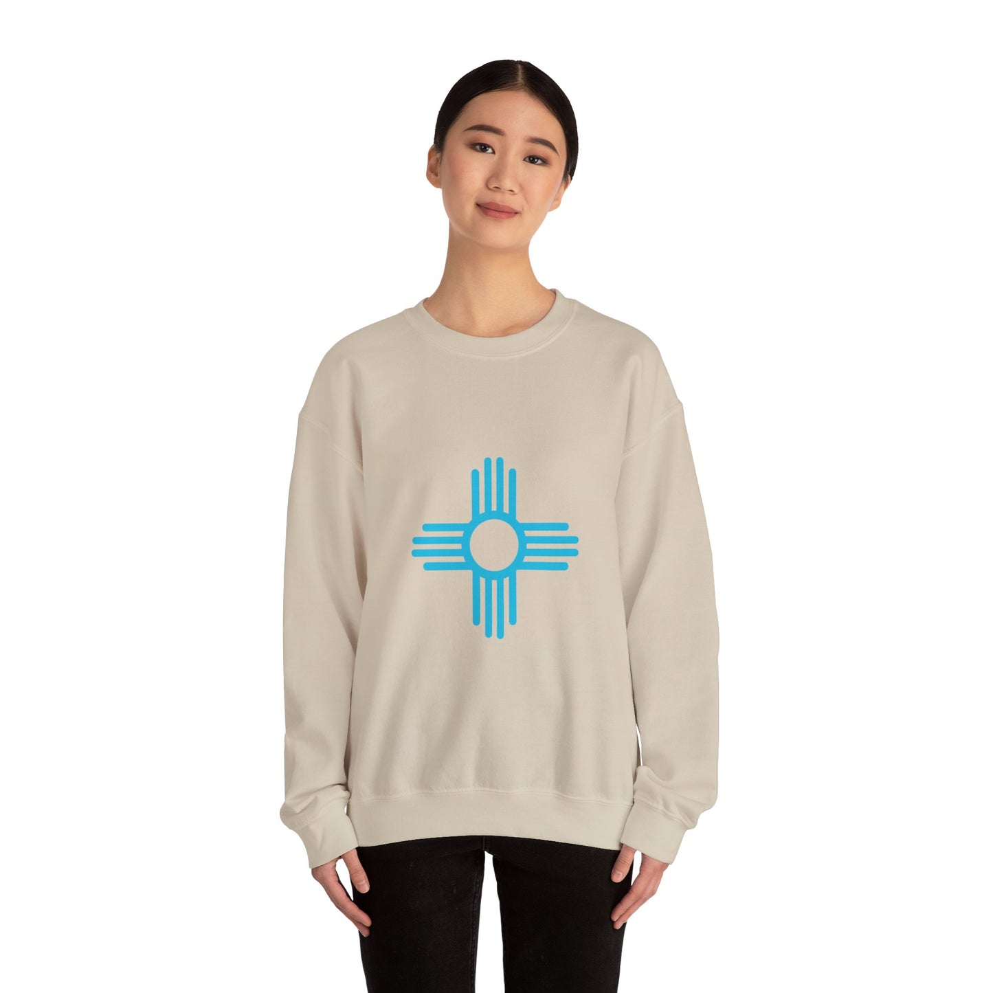 Turquoise Zia Symbol Sweatshirt Gift for Women or Men