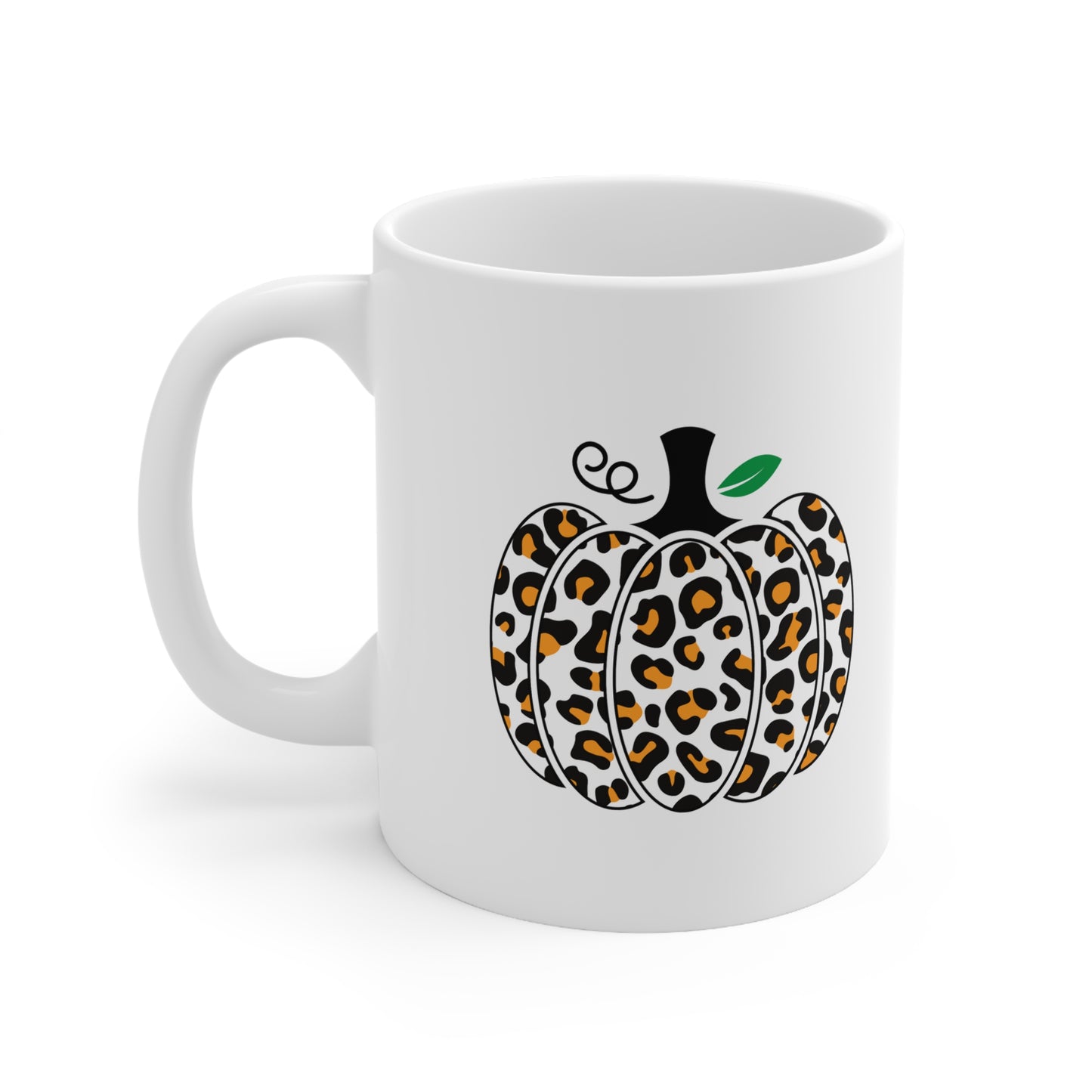 Fall Leopard Print Pumpkin Ceramic Mug 11oz