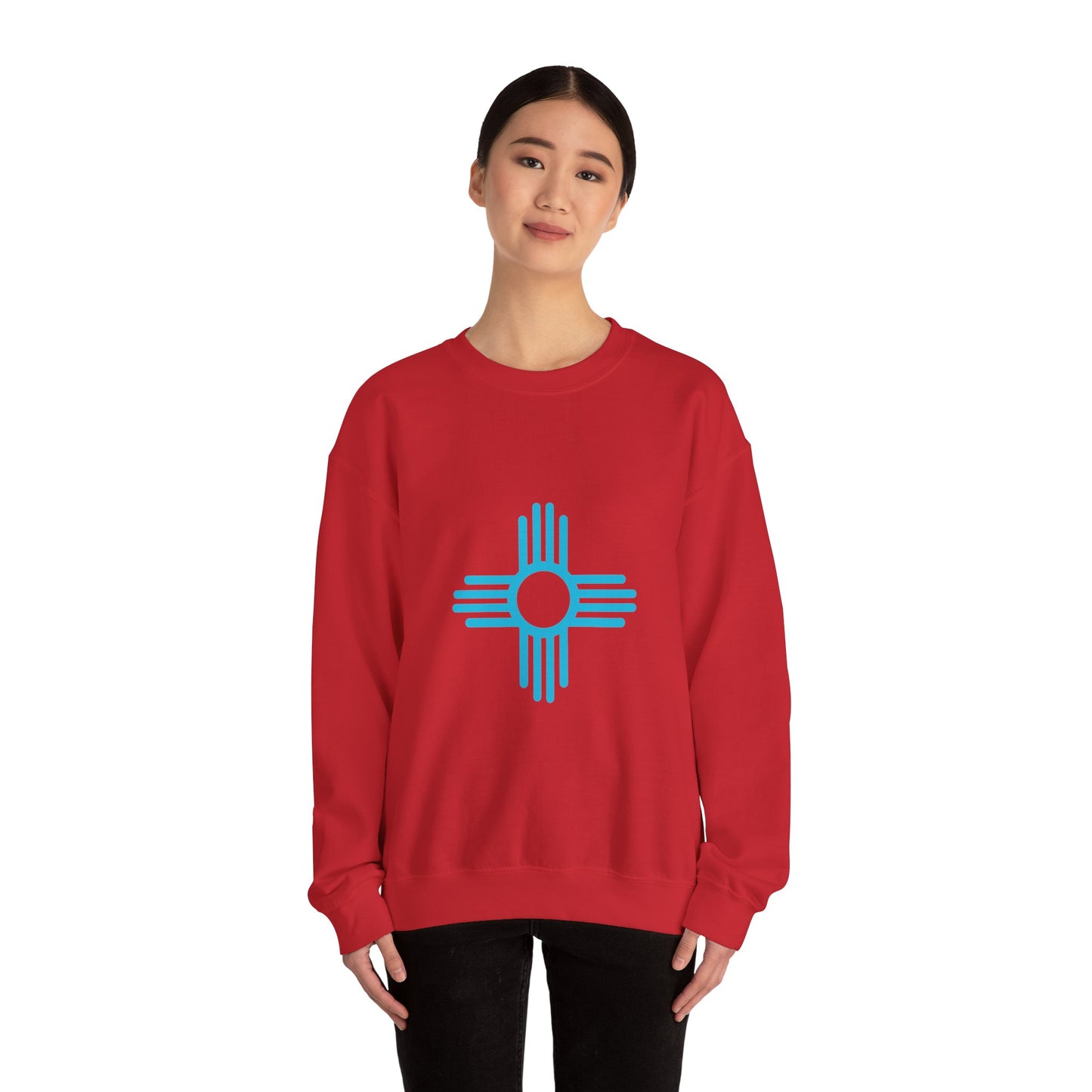 Turquoise Zia Symbol Sweatshirt Gift for Women or Men