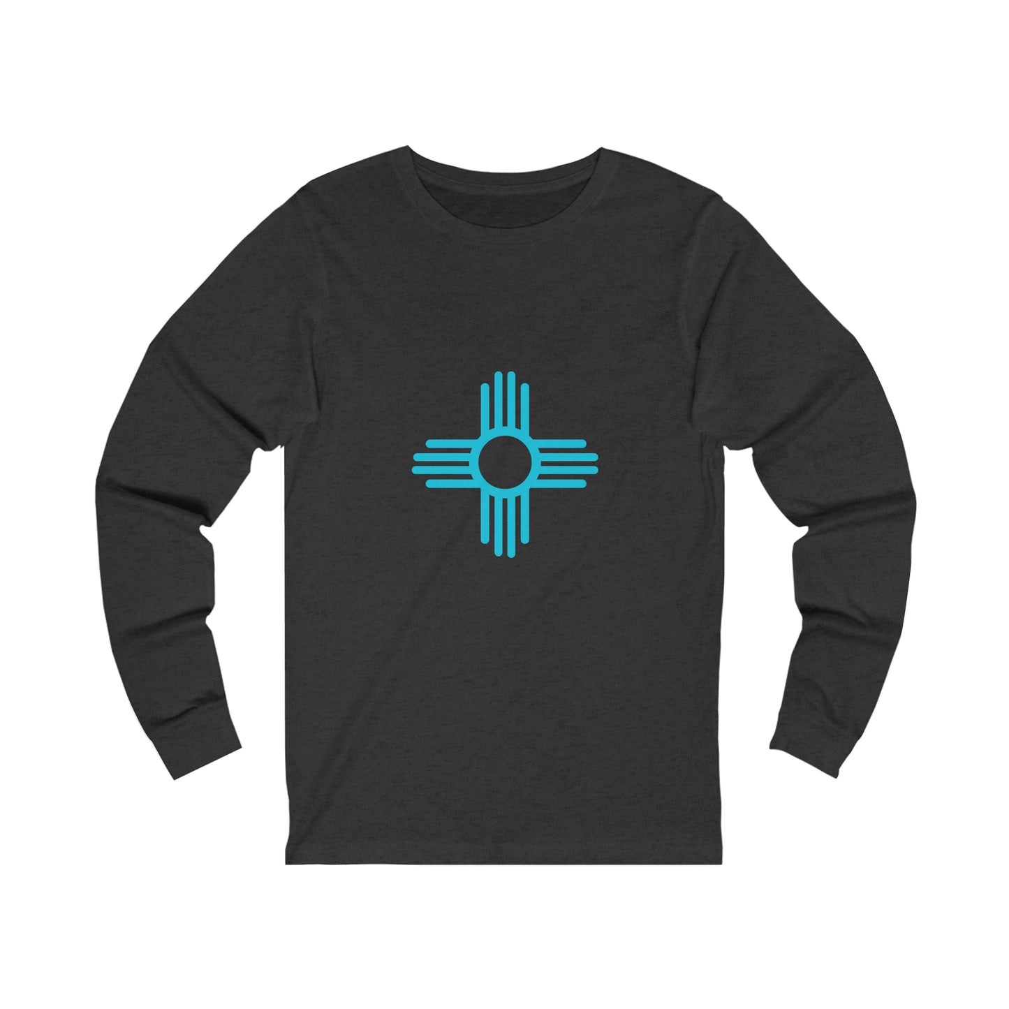 Zia Symbol Long Sleeved TShirt with Turquoise Design