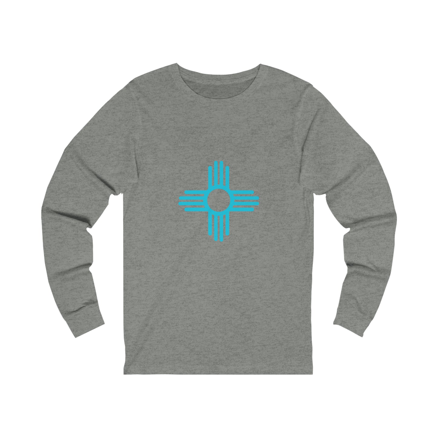 Zia Symbol Long Sleeved TShirt with Turquoise Design