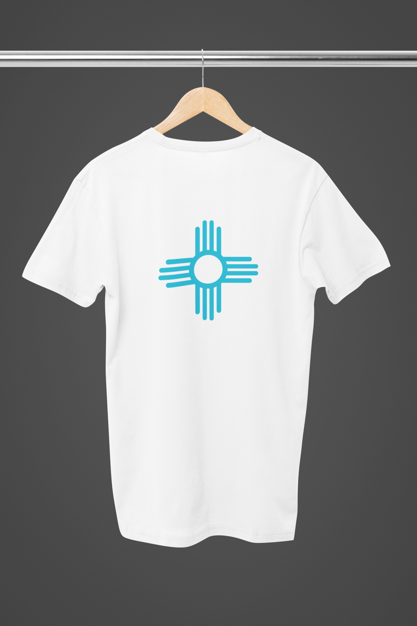 Zia Symbol Tshirt with Turquoise Design